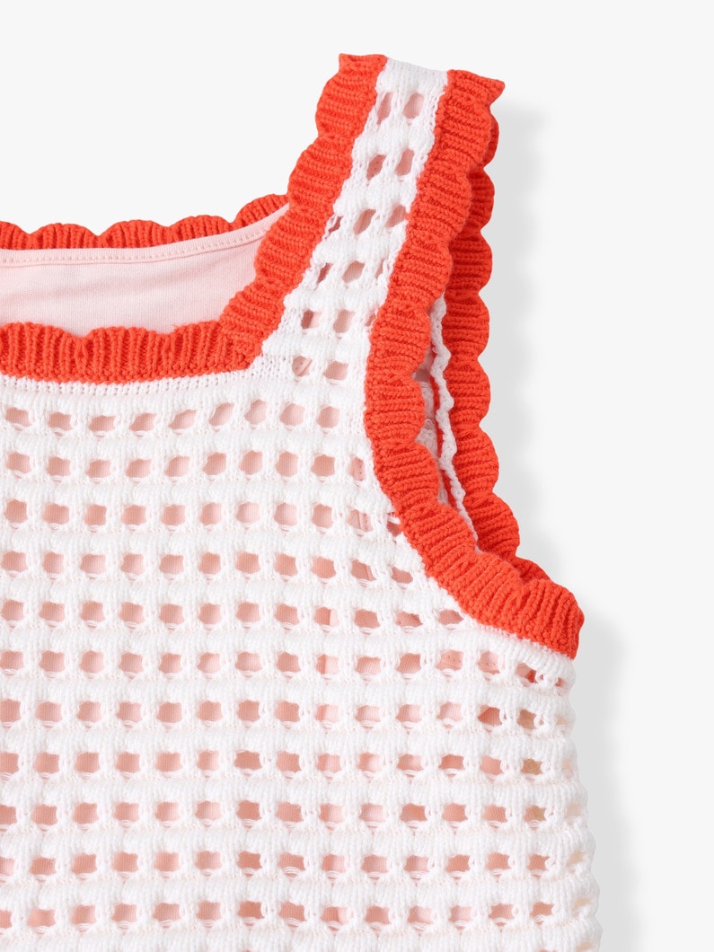 フラワーモチーフ ニットタンクトップ（4-10Y） 詳細画像 ivory 2