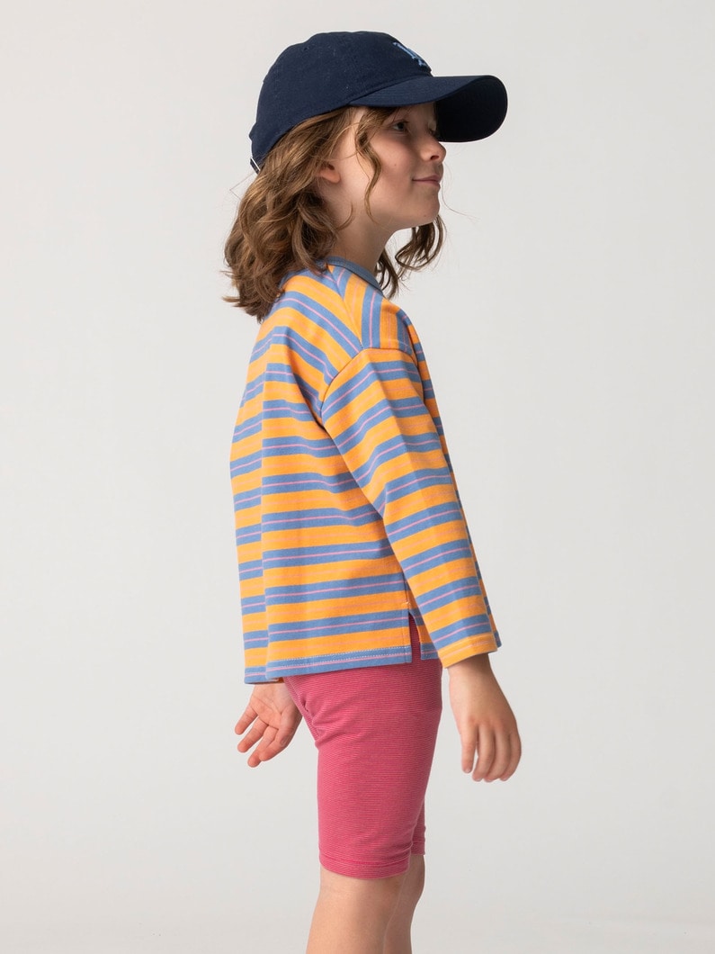 マルチ ストライプ  ロングスリーブ ティー（オレンジ/レッド/100-140cm） 詳細画像 orange 2