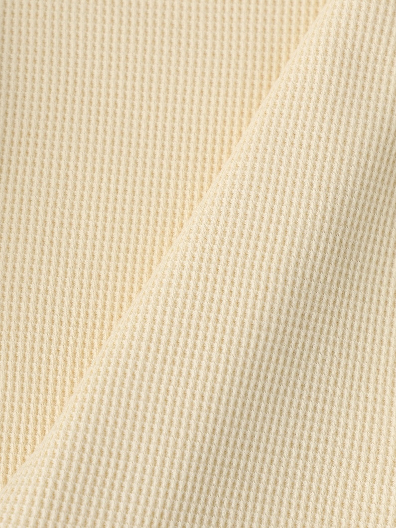 オーガニック コットン ワッフルロングスリーブ ティー（ライトイエロー/ライトブルー/ネイビー/70-110cm） 詳細画像 light yellow 5