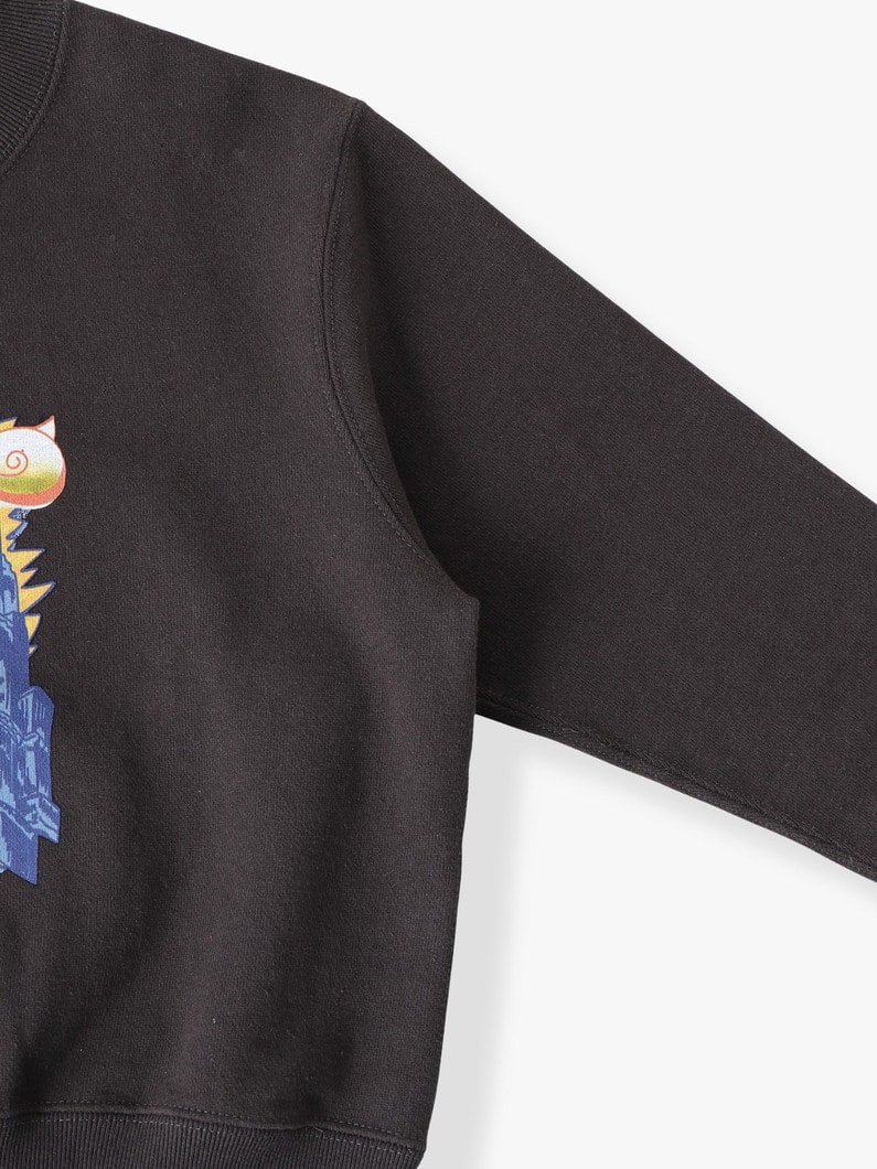 グラフィティ プリント スウェット シャツ（レッド/チャコールグレー/100-140cm） 詳細画像 charcoal gray 2