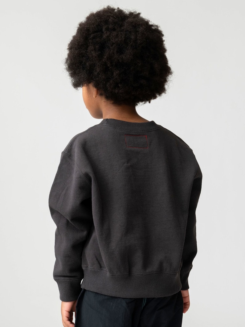 グラフィティ プリント スウェット シャツ（レッド/チャコールグレー/100-140cm） 詳細画像 charcoal gray 5