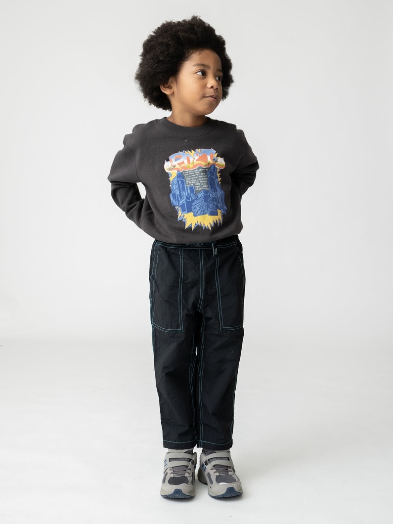 グラフィティ プリント スウェット シャツ（レッド/チャコールグレー/100-140cm） 詳細画像 charcoal gray 6