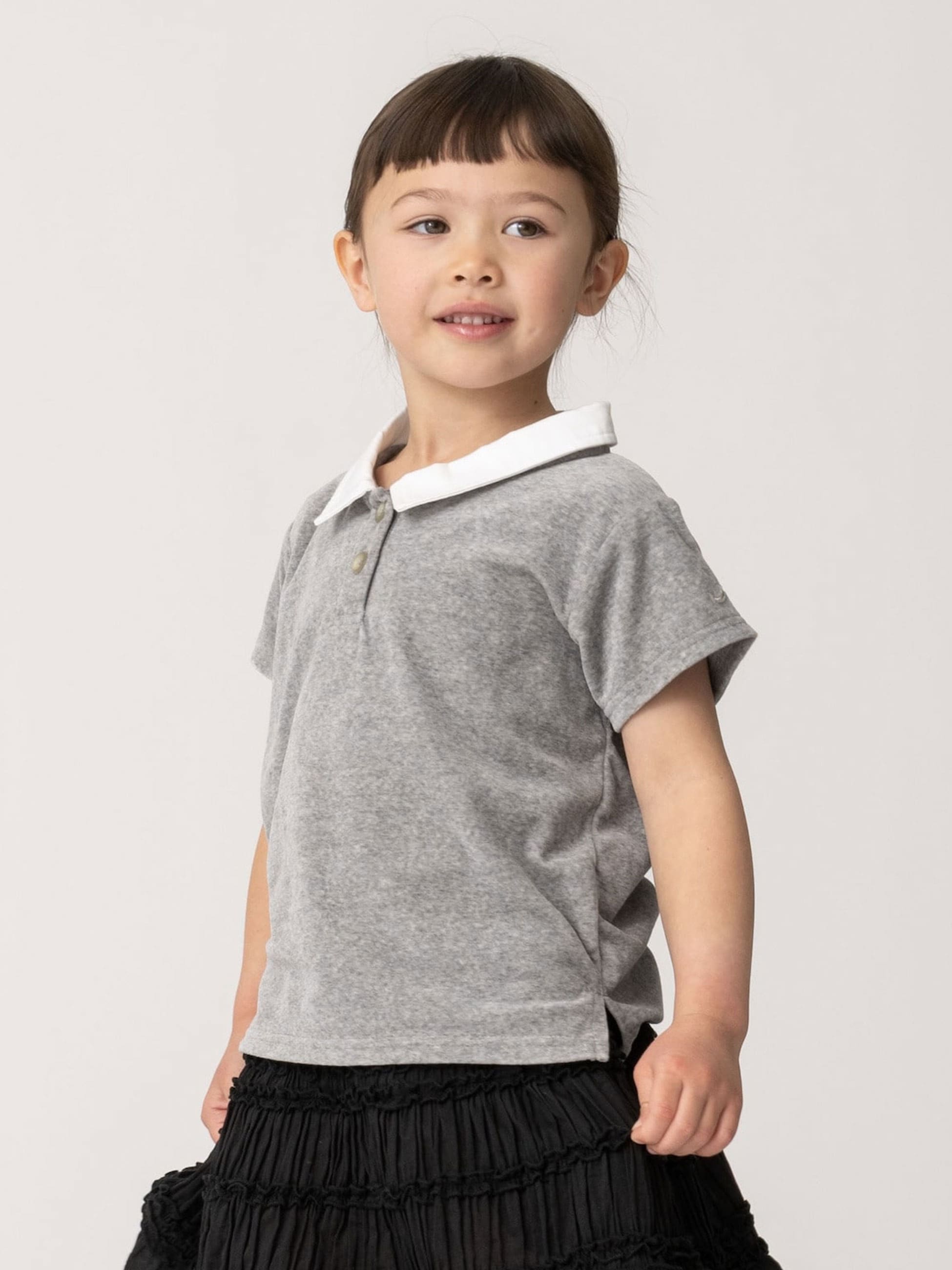 マーク&ロナ ベロアシャツ 定価39,600円 48（L）グレー ベロア ポロシャツ（ピンク/グリーン/グレー/100-140cm）｜Ron Herman