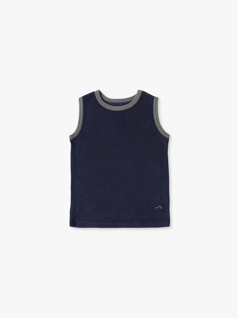 パイル タンクトップ （ライトイエロー/ネイビー/100-140cm） 詳細画像 navy 2