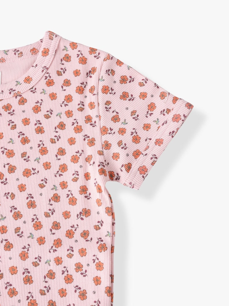 フラワー プリント ティー（オートミール/ピンク/ブルー/100-140cm） 詳細画像 pink 2