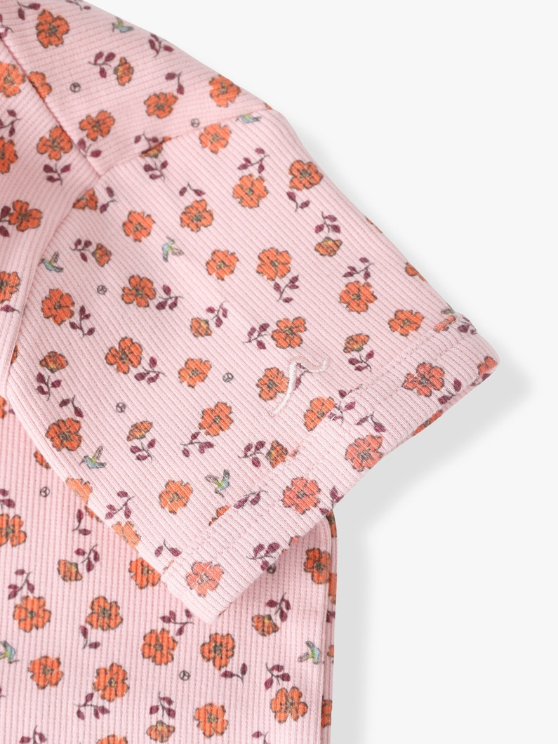 フラワー プリント ティー（オートミール/ピンク/ブルー/100-140cm） 詳細画像 pink 3