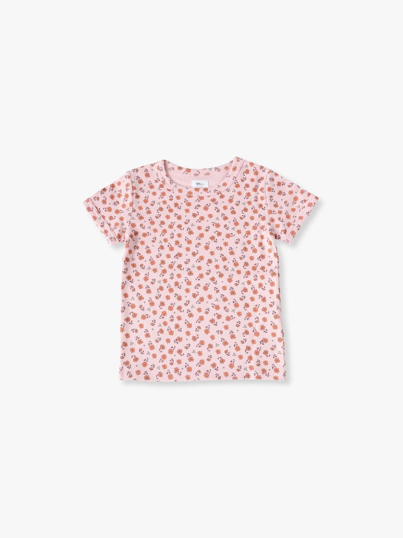 フラワー プリント ティー（オートミール/ピンク/ブルー/100-140cm） 詳細画像 pink 1