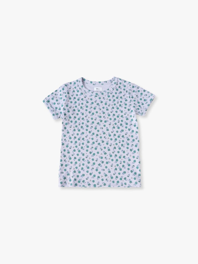 フラワー プリント ティー（オートミール/ピンク/ブルー/100-140cm） 詳細画像 blue