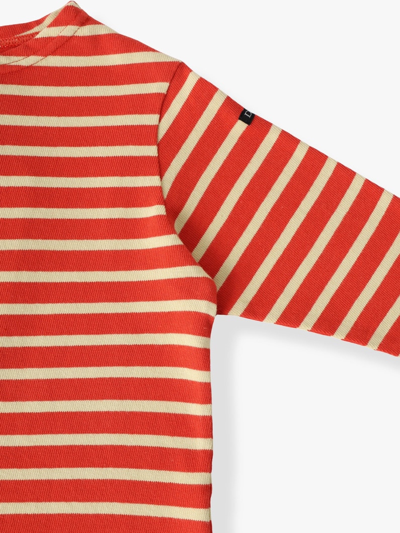 ストライプ  ボートネック ロングスリーブティー（レッド/チャコールグレー/105-125cm） 詳細画像 red 2