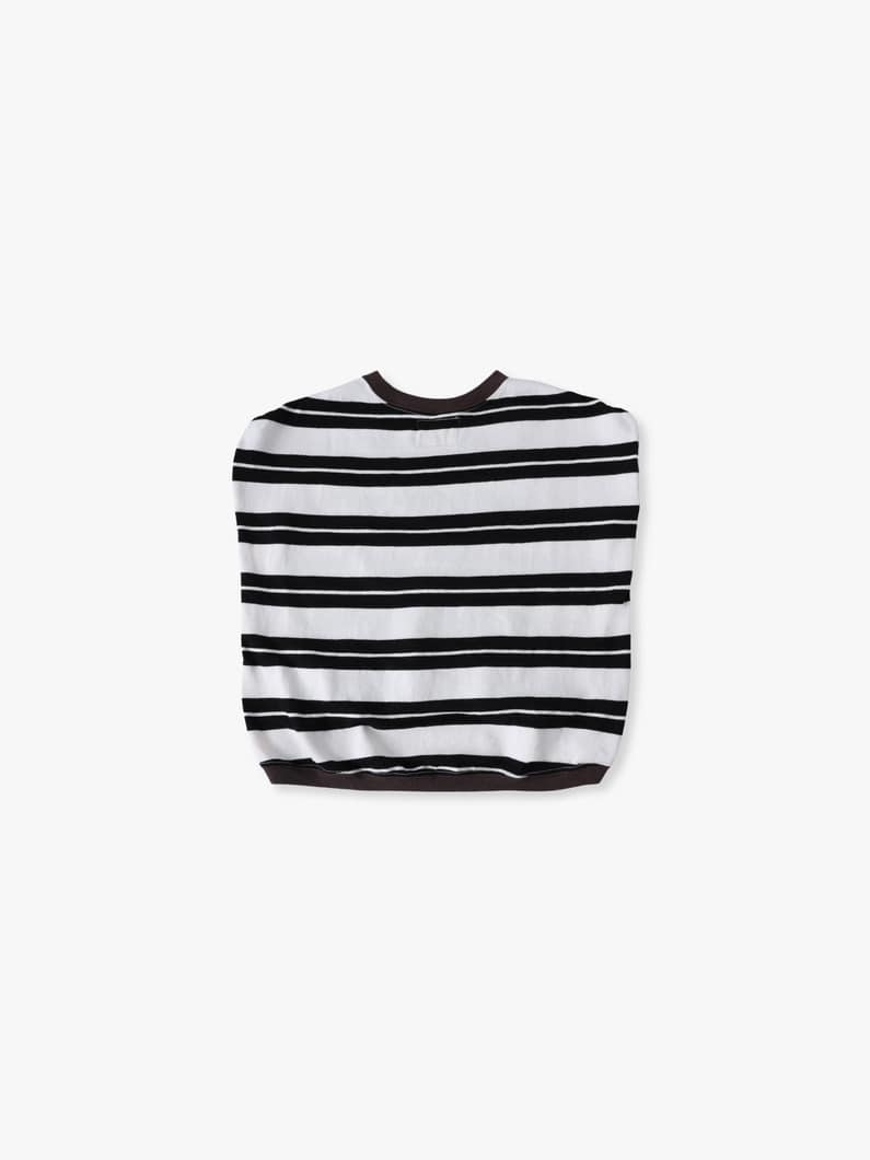 ストライプ ボタン スリーブレス ティー（105-125cm） 詳細画像 black 1