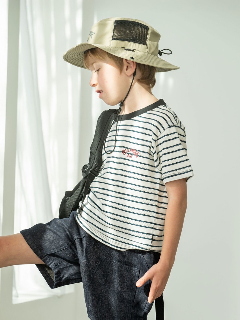 ジャカード ジャージー ストライプ ティー（ホワイト/ブラウン/100-160cm） 詳細画像 white 4