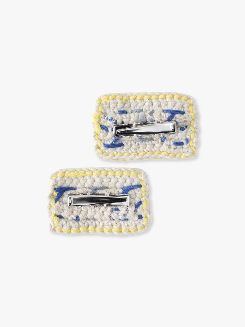 パフスター ヘアクリップ セット（クリーム/ライトピンク） 詳細画像 cream 1