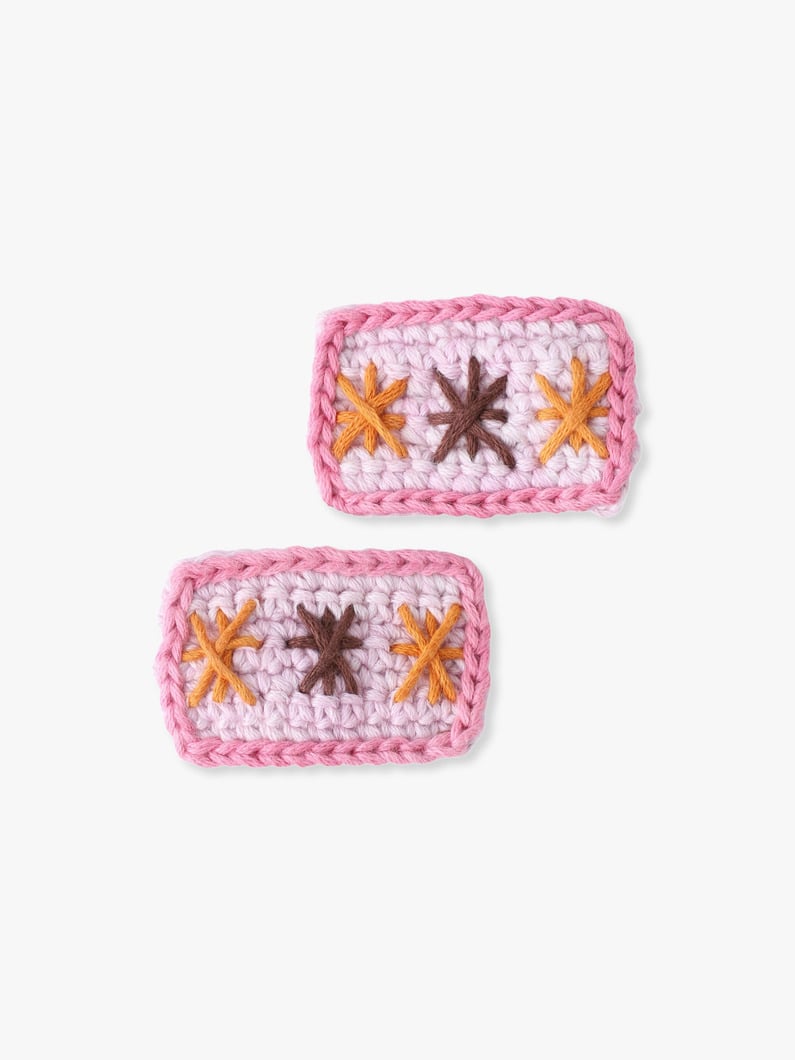 パフスター ヘアクリップ セット（クリーム/ライトピンク） 詳細画像 light pink