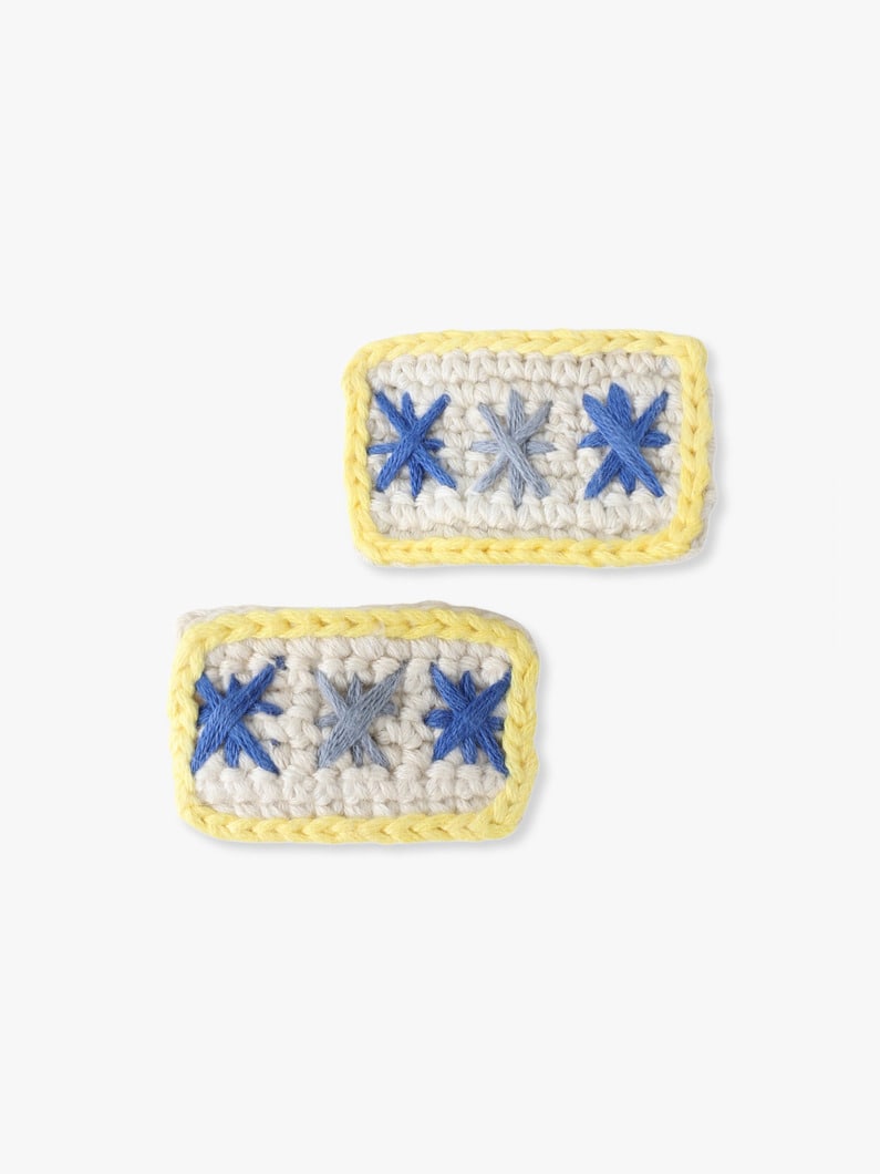 パフスター ヘアクリップ セット（クリーム/ライトピンク） 詳細画像 cream 1