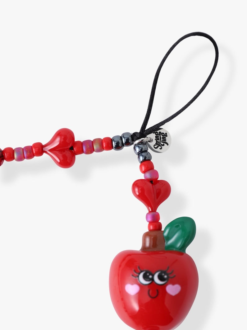 アップル＆ハート ストラップ（レッド） 詳細画像 other 2