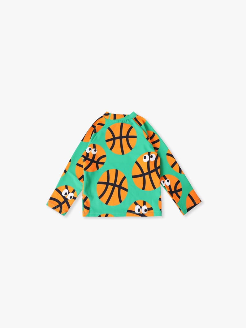 バスケットボール プリント ラッシュガード（3-4Y） 詳細画像 khaki 1