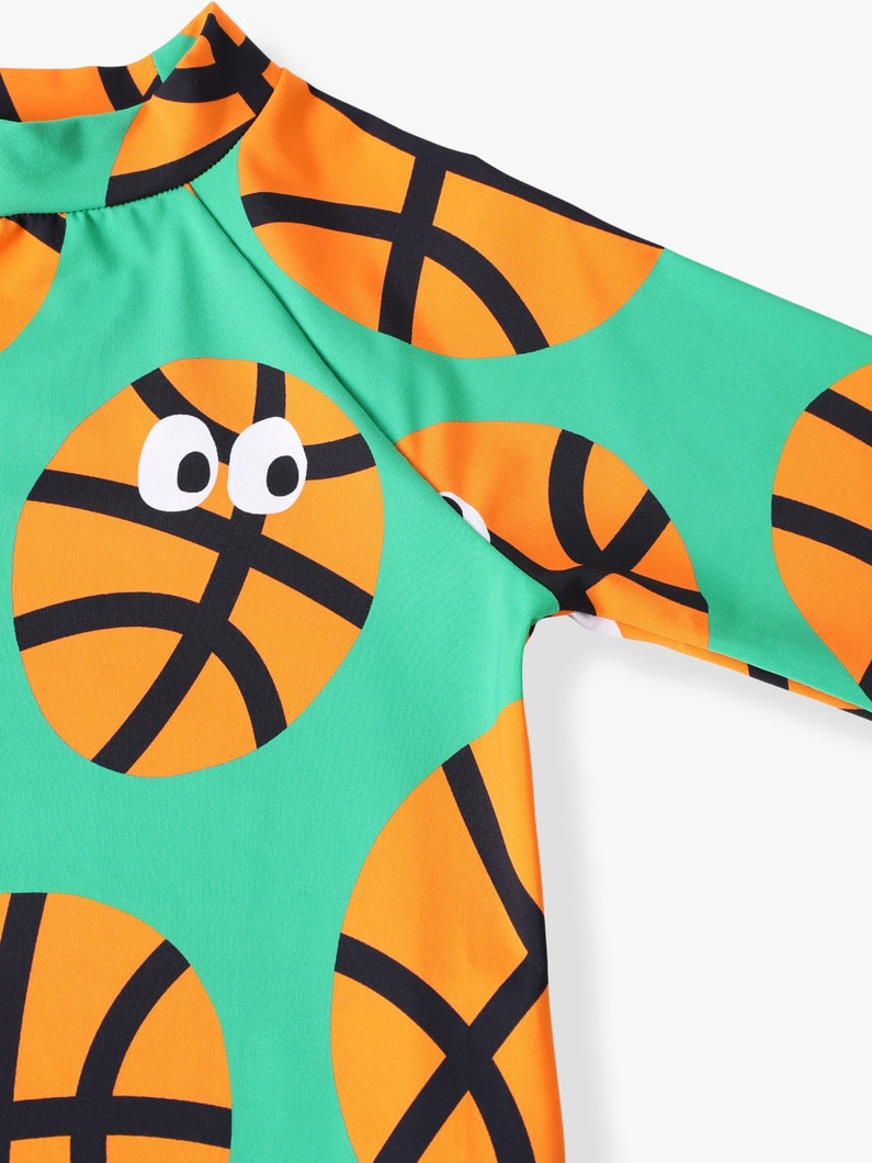 バスケットボール プリント ラッシュガード（3-4Y） 詳細画像 khaki 2