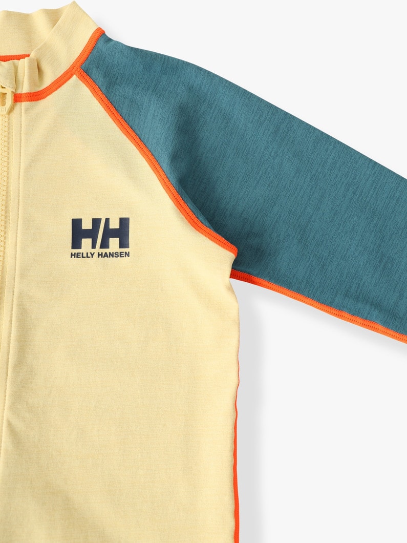 ロングスリーブ フルジップ ラッシュガード（100-150cm） 詳細画像 yellow 2