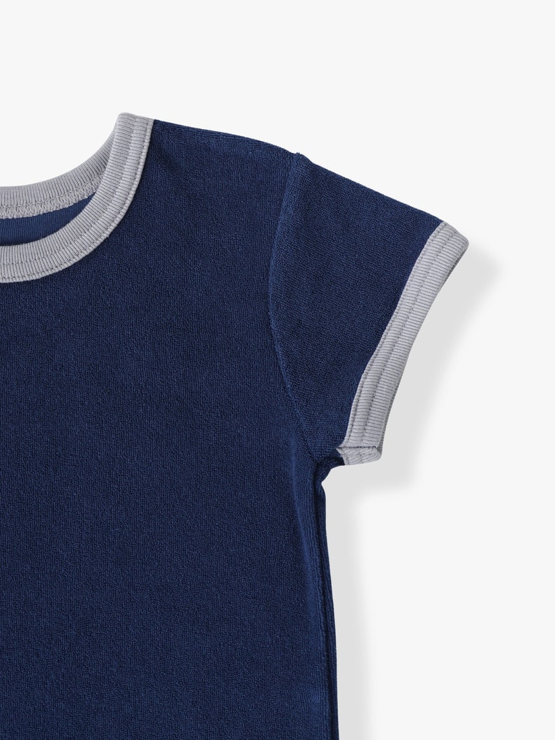 パイル ハーフスリーブ ロンパース（ピンク/ネイビー/70-80cm） 詳細画像 pink 2