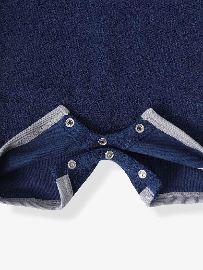 パイル ハーフスリーブ ロンパース（ピンク/ネイビー/70-80cm） 詳細画像 pink 3