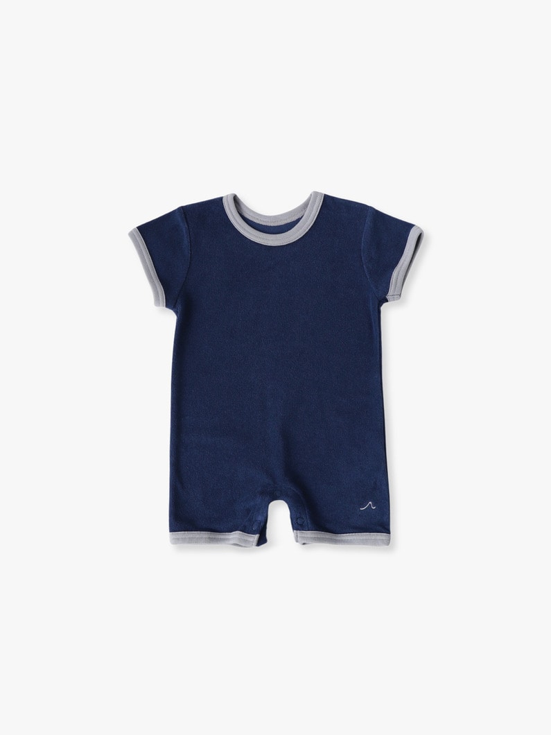 パイル ハーフスリーブ ロンパース（ピンク/ネイビー/70-80cm） 詳細画像 navy