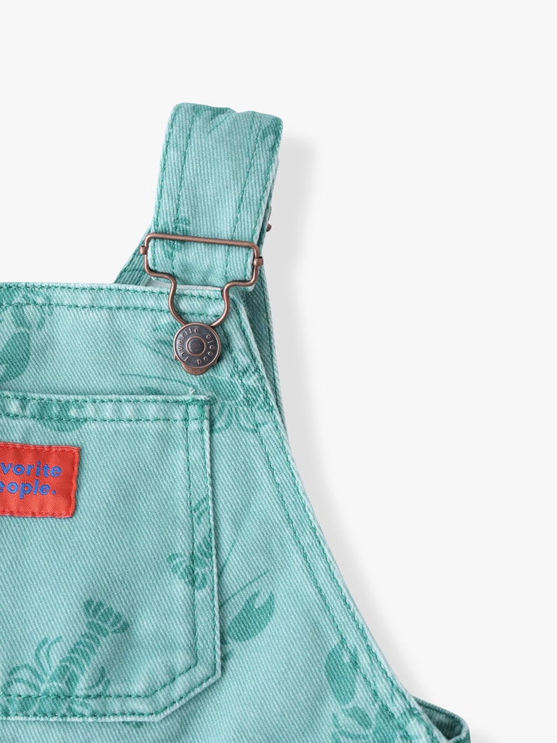 クレイフィッシュ モチーフ オーバーオール（ライトグリーン/24M-3Y） 詳細画像 light green 2