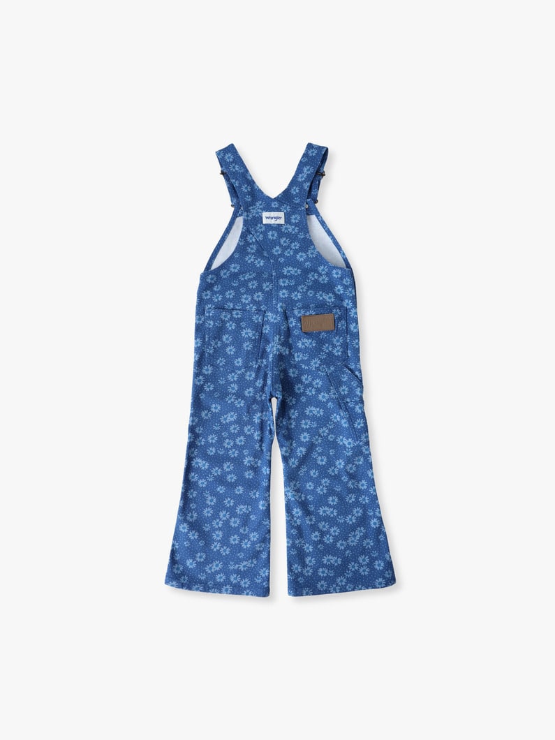 フラワー プリント フレア オーバーオール（ブルー/105-150cm） 詳細画像 blue 1