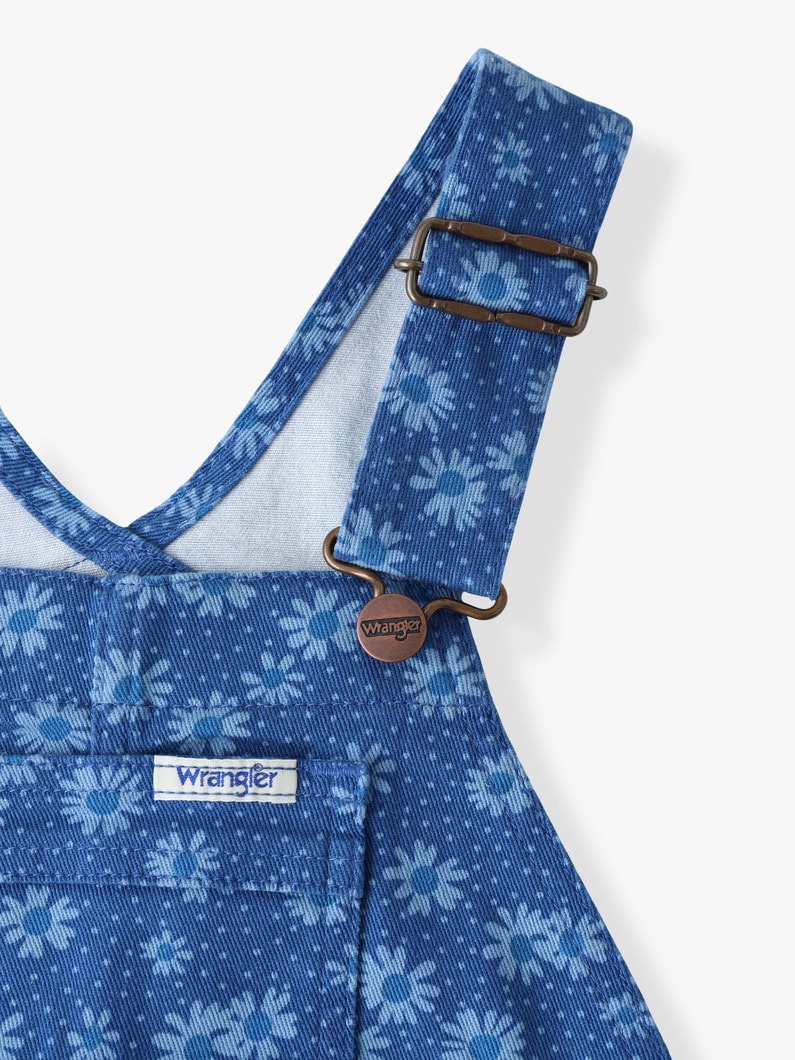 フラワー プリント フレア オーバーオール（ブルー/105-150cm） 詳細画像 blue 2