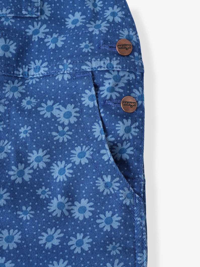 フラワー プリント フレア オーバーオール（ブルー/105-150cm） 詳細画像 blue 3