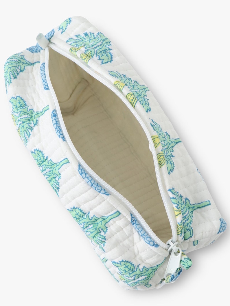 フルールプリント メイクアップバッグ 詳細画像 blue 3