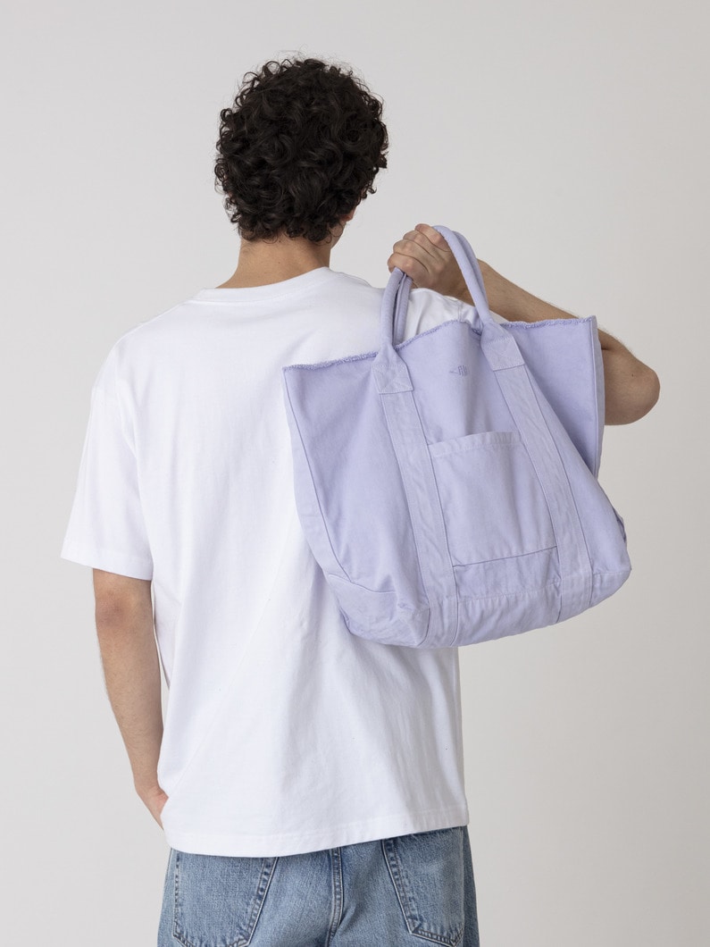 オーガニックコットン ガーメントダイ トートバッグ（M） 詳細画像 lavender 1