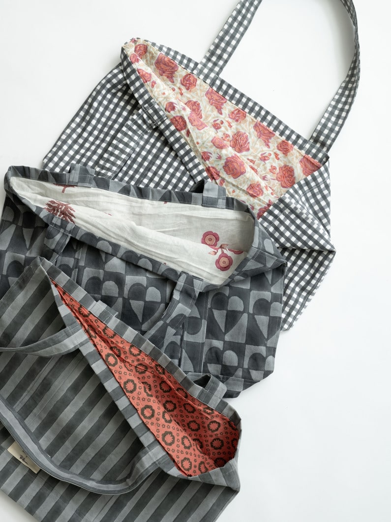 スモール トートバッグ（ワイドストライプ） 詳細画像 black 6