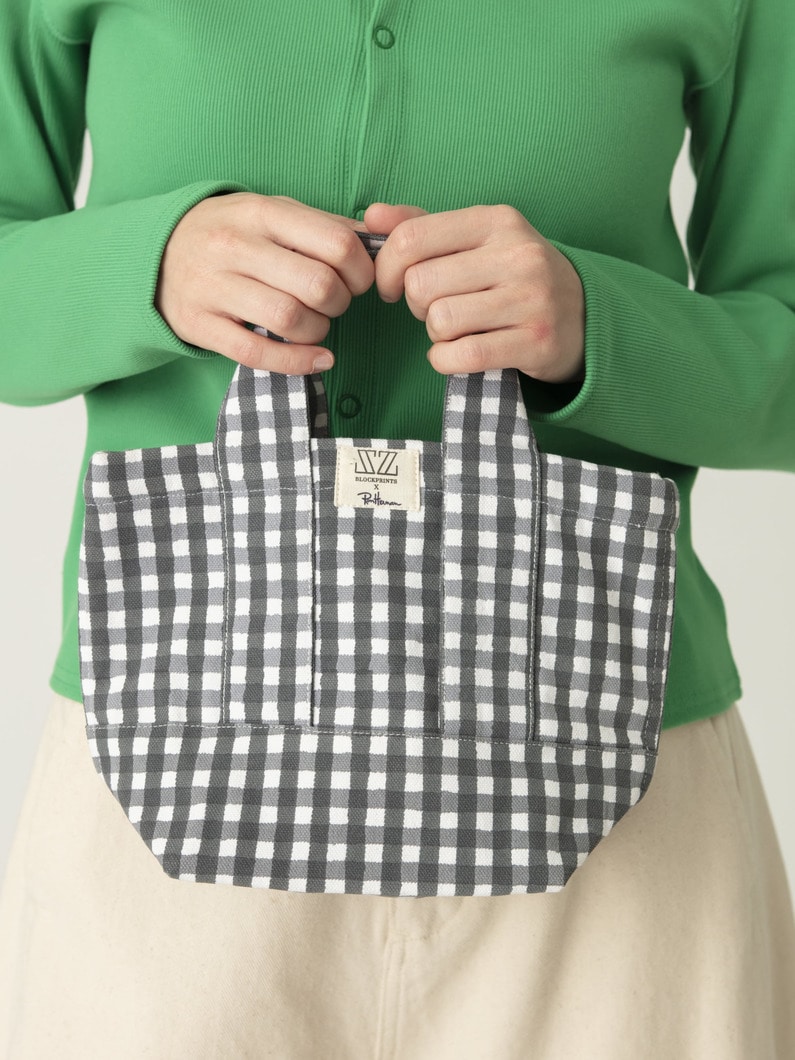 ミニ メイン トートバッグ（ギンガムチェック） 詳細画像 black 2