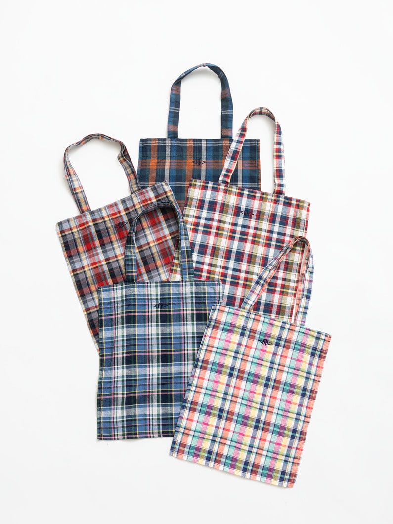 マドラスチェック トートバッグ 詳細画像 E 5