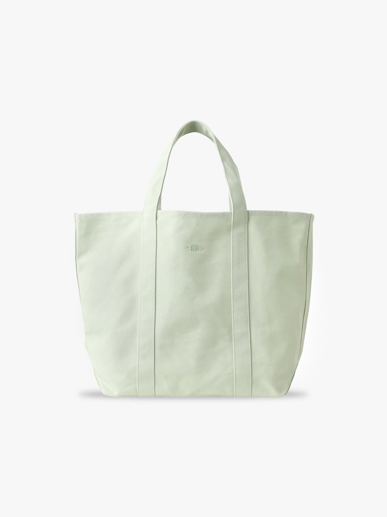 ベーシックカラー キャンバストートバッグ（ベージュ/ライトグリーン/M） 詳細画像 light green