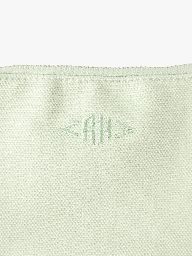 ベーシックカラー キャンバスポーチ（ベージュ/ライトグリーン/S） 詳細画像 beige 3