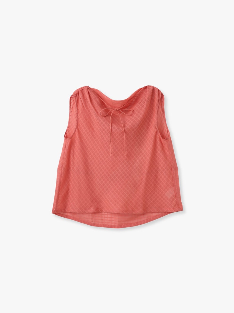 ナチュラルダイ シアー コットン チェック ドレープド トップ 詳細画像 pink 1