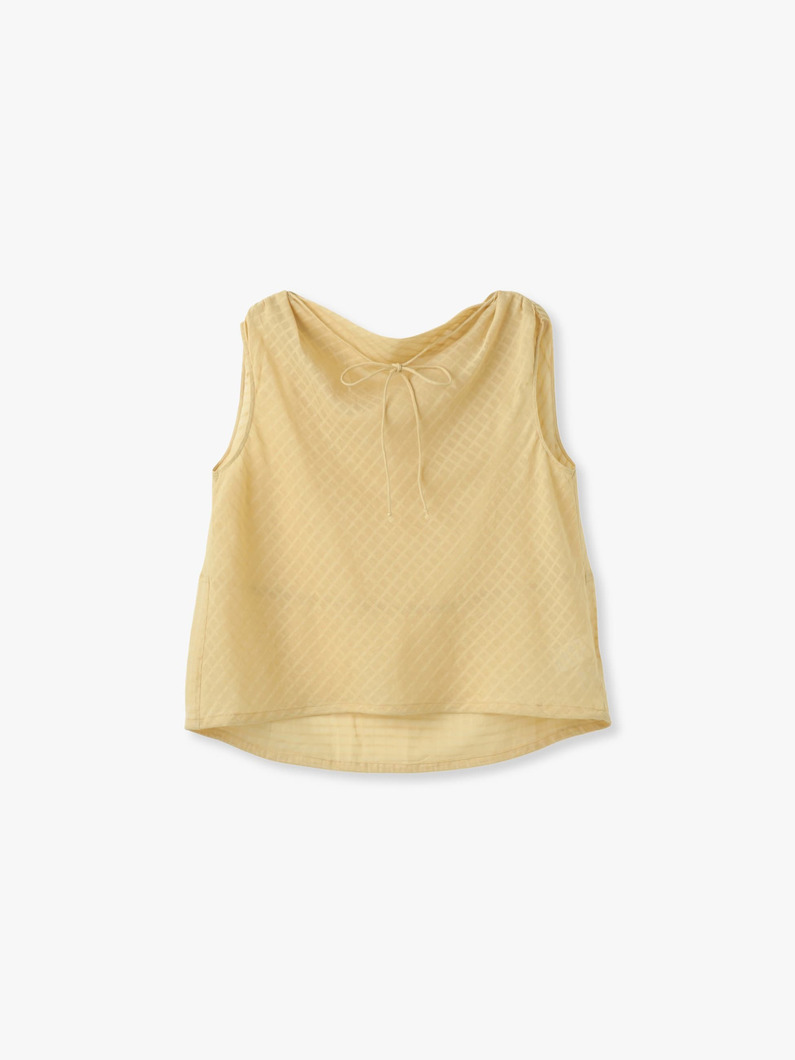 ナチュラルダイ シアー コットン チェック ドレープド トップ 詳細画像 light yellow 3