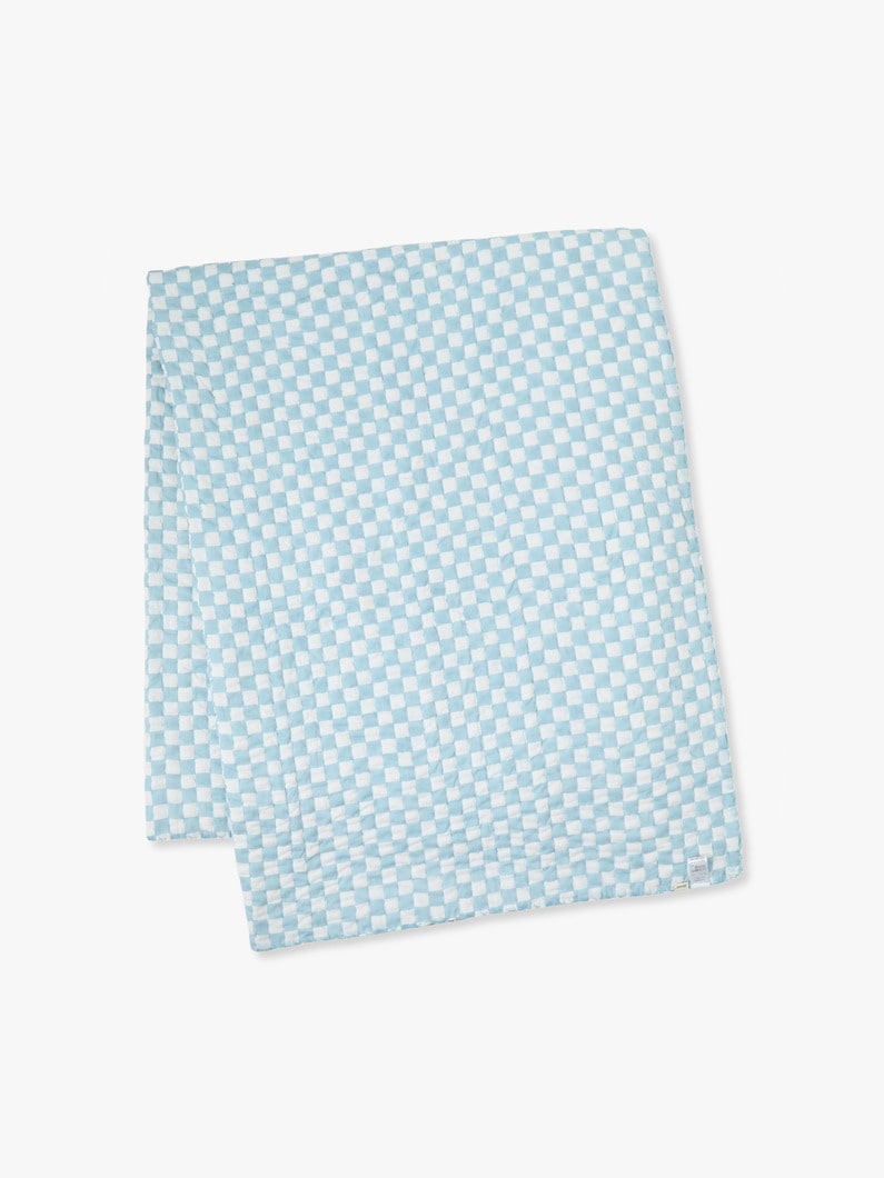 ブルーベリーブロックプリント リバーシブル キルトブランケット 詳細画像 light green 1