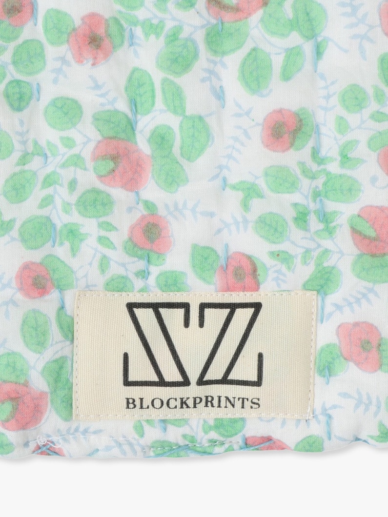 ブルーベリーブロックプリント リバーシブル キルトブランケット 詳細画像 light green 2