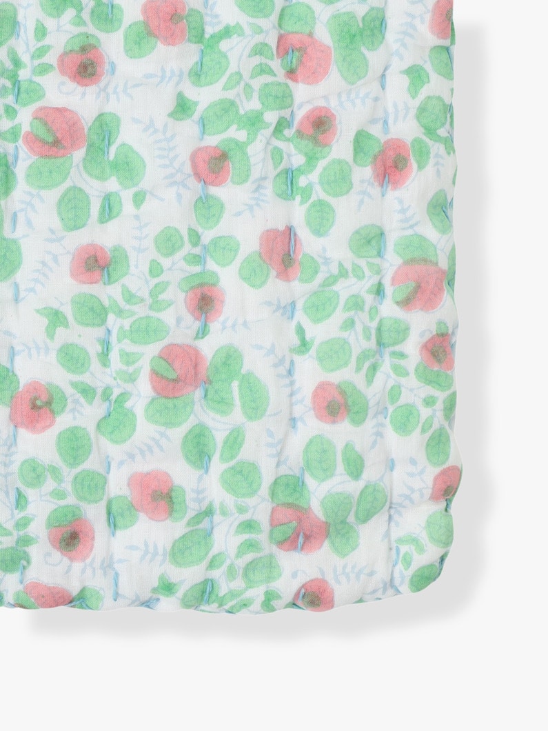 ブルーベリーブロックプリント リバーシブル キルトブランケット 詳細画像 light green 3