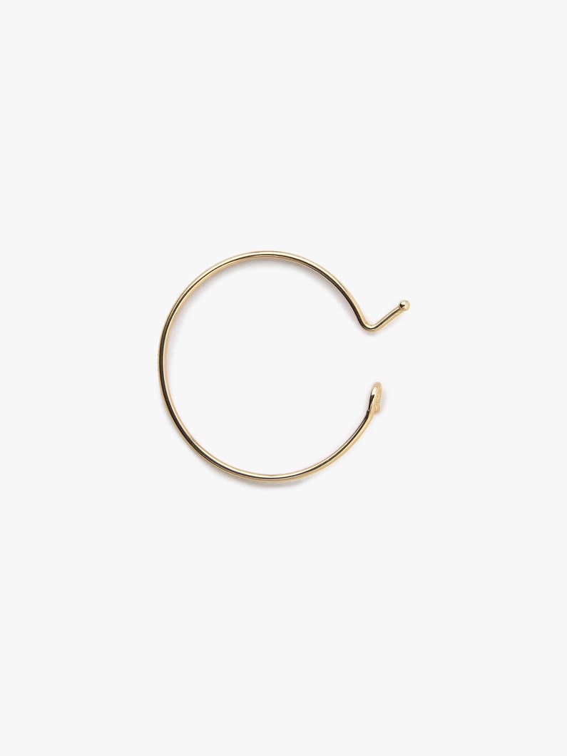 14K Small Wire Hoop Plain Pierced Earrings 詳細画像 gold 4