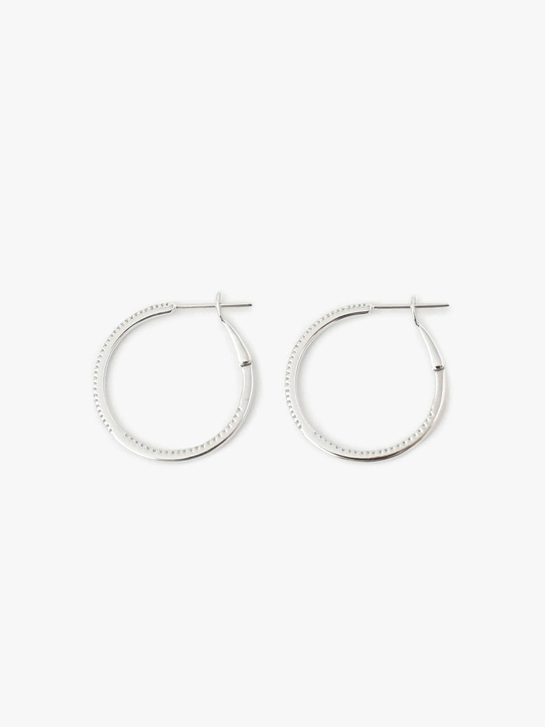 Infinite Petite Circle Hoop Pierced Earrings 詳細画像 white gold 2