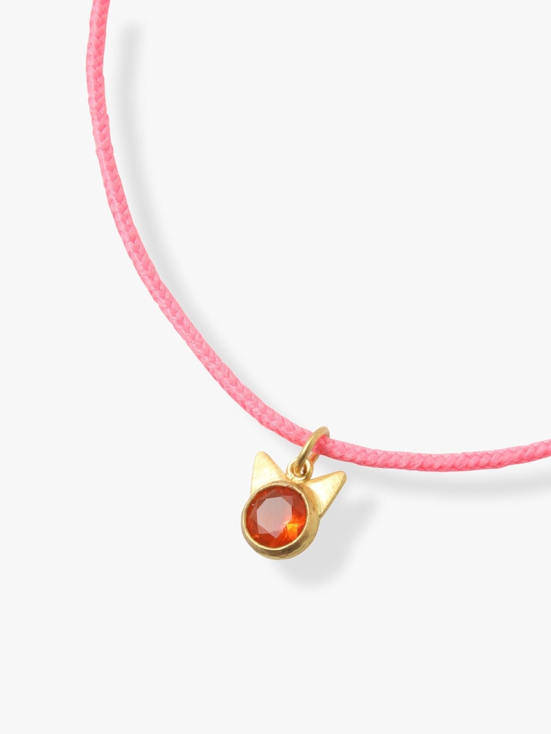 Fire Opal Cat Charm Pendant 詳細画像 gold 2