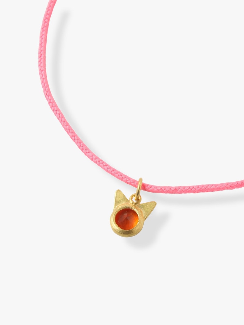 Fire Opal Cat Charm Pendant 詳細画像 gold 3
