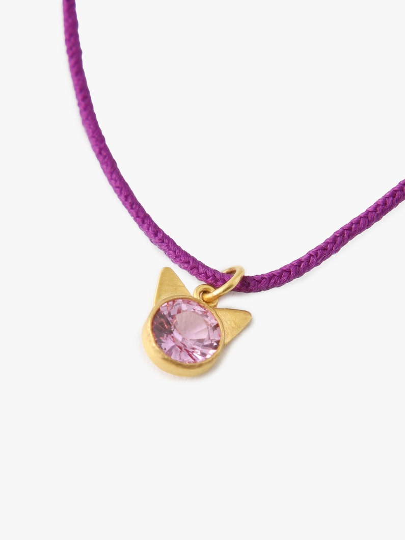 Sapphire Cat Charm Pendant 詳細画像 gold 5
