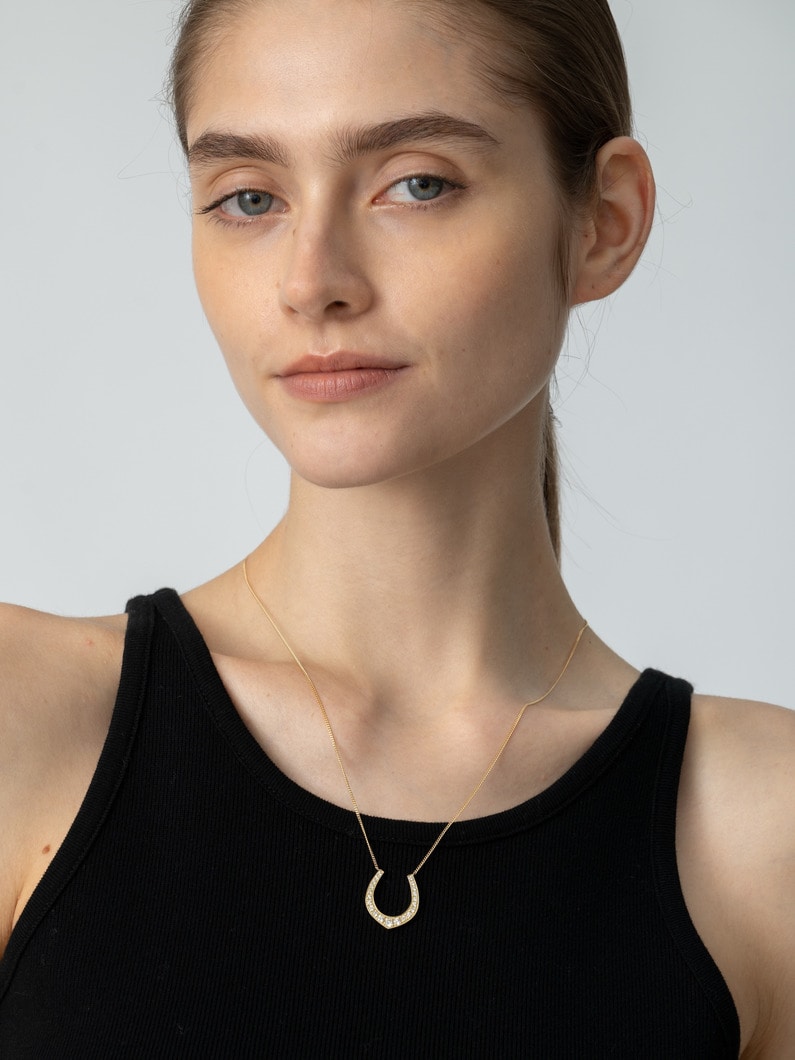 ホースシューダイヤモンドネックレス 詳細画像 gold 4