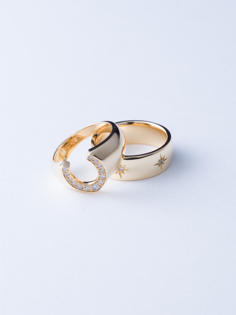 K18 Yellow Gold Diamond Horse Shoe Ring (S)｜SAN MARE(サンメイア)｜Ron Herman