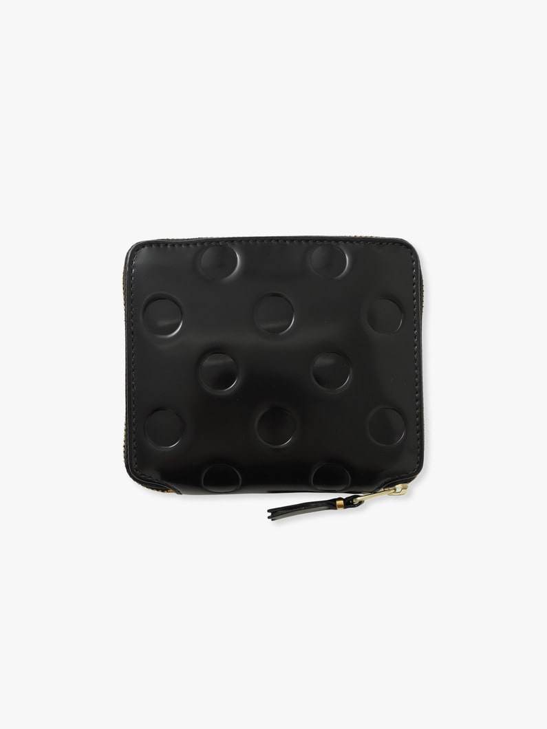 ドット エンボス フォールド ジップウォレット 詳細画像 black 1