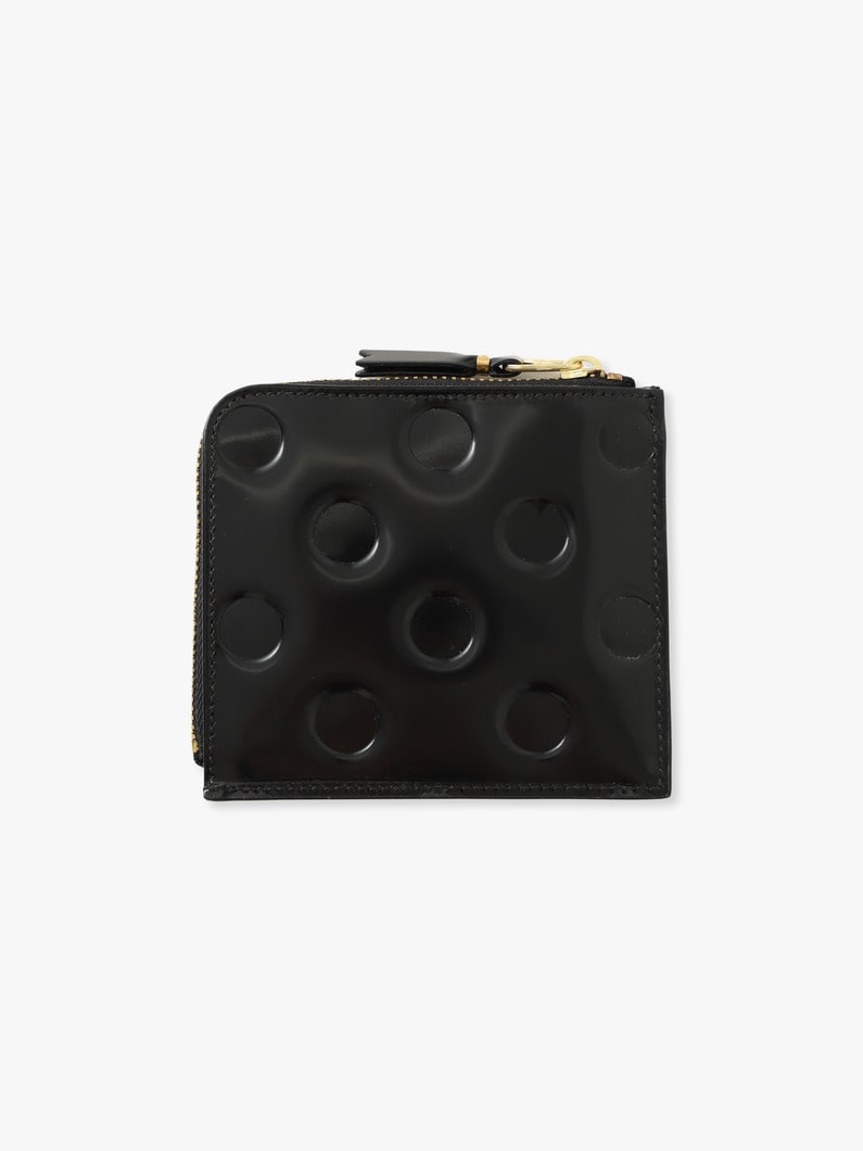 ドット エンボス Lシェイプド ジップウォレット 詳細画像 black 1